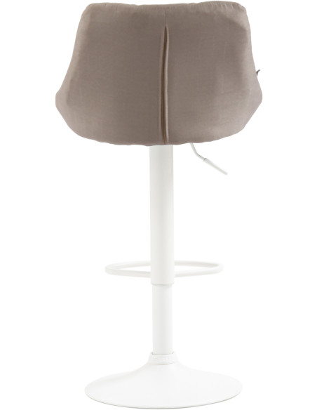 Tabouret de bar moderne chic en Tissu Blanc crème Métal Blanc Zerion - 4