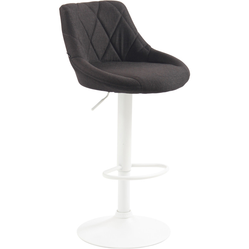 Tabouret de bar moderne chic en Tissu Gris foncé Métal Blanc Zerion - 1