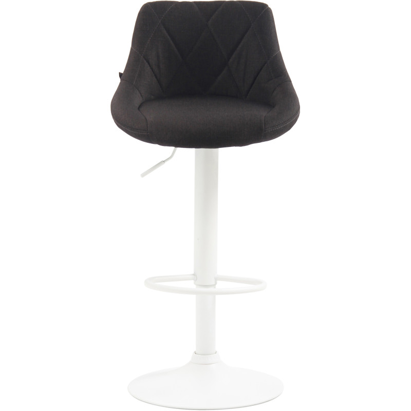 Tabouret de bar moderne chic en Tissu Gris foncé Métal Blanc Zerion - 2