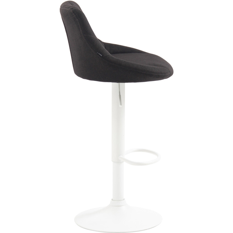Tabouret de bar moderne chic en Tissu Gris foncé Métal Blanc Zerion - 3