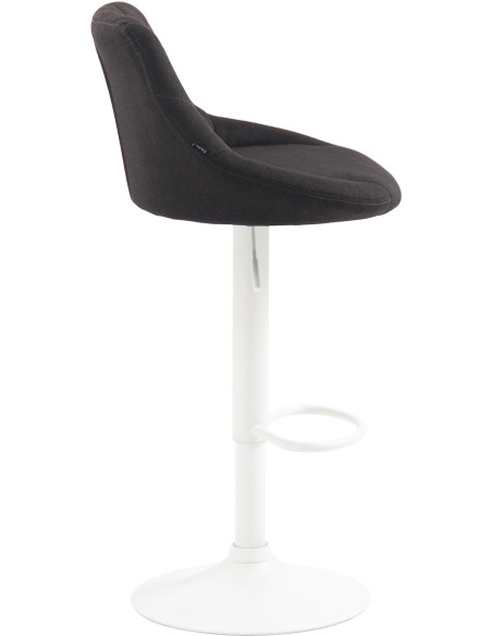 Tabouret de bar moderne chic en Tissu Gris foncé Métal Blanc Zerion - 3