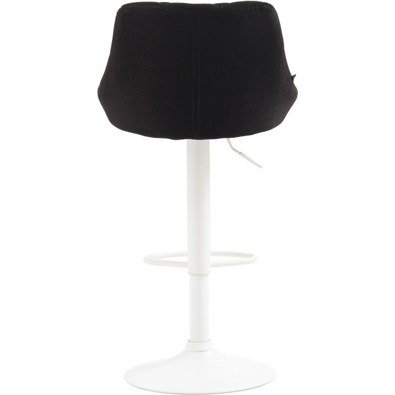 Tabouret de bar moderne chic en Tissu Gris foncé Métal Blanc Zerion - 4