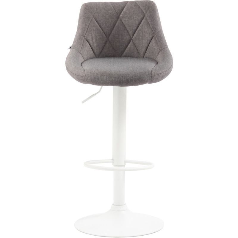 Tabouret de bar moderne chic en Tissu Gris Métal Blanc Zerion - 2