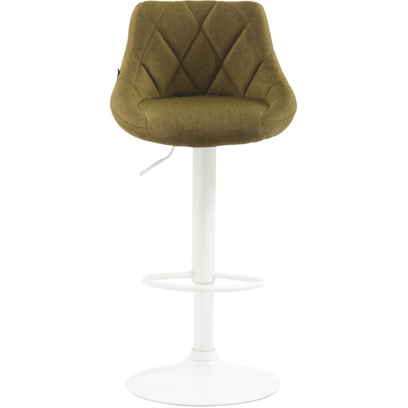 Tabouret de bar moderne chic en Tissu Vert Métal Blanc Zerion - 2