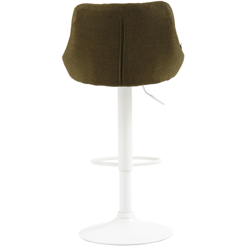 Tabouret de bar moderne chic en Tissu Vert Métal Blanc Zerion - 4