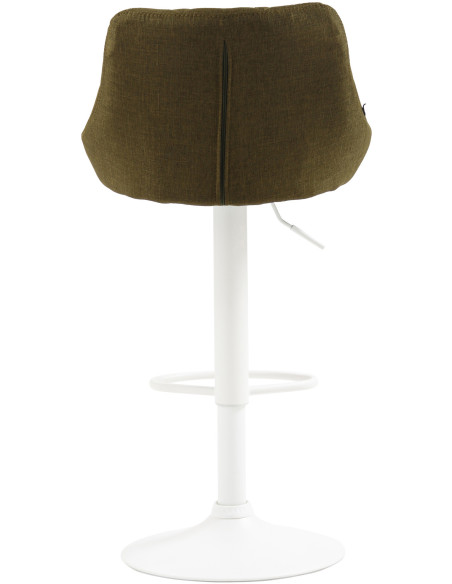 Tabouret de bar moderne chic en Tissu Vert Métal Blanc Zerion - 4