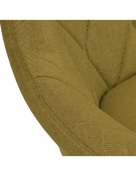 Tabouret de bar moderne chic en Tissu Vert Métal Blanc Zerion - 5