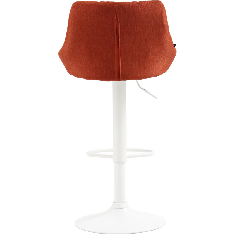 Tabouret de bar moderne chic en Tissu Orange Métal Blanc Zerion - 4