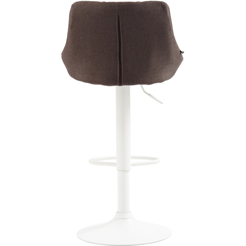 Tabouret de bar moderne chic en Tissu Taupe Métal Blanc Zerion - 4
