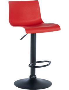 Tabouret de bar minimaliste en Polypropylène Rouge Métal Noir Selvyn - 1