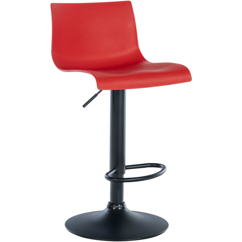 Tabouret de bar minimaliste en Polypropylène Rouge Métal Noir Selvyn - 1