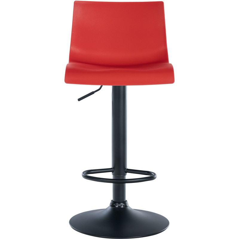 Tabouret de bar minimaliste en Polypropylène Rouge Métal Noir Selvyn - 2
