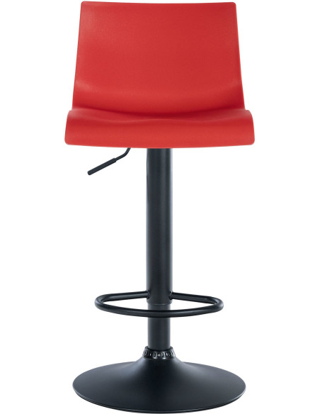 Tabouret de bar minimaliste en Polypropylène Rouge Métal Noir Selvyn - 2