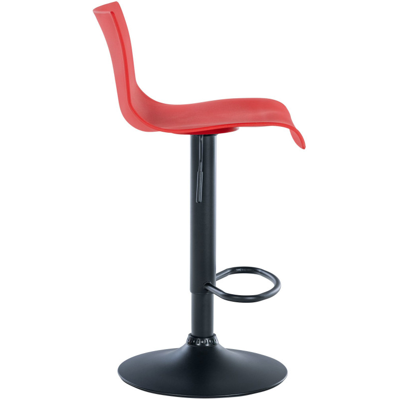 Tabouret de bar minimaliste en Polypropylène Rouge Métal Noir Selvyn - 3