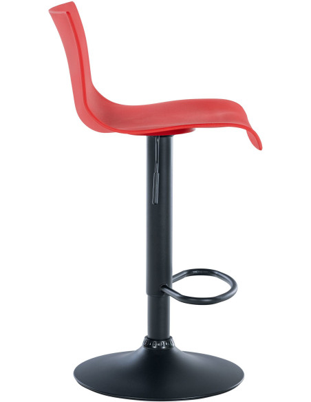 Tabouret de bar minimaliste en Polypropylène Rouge Métal Noir Selvyn - 3