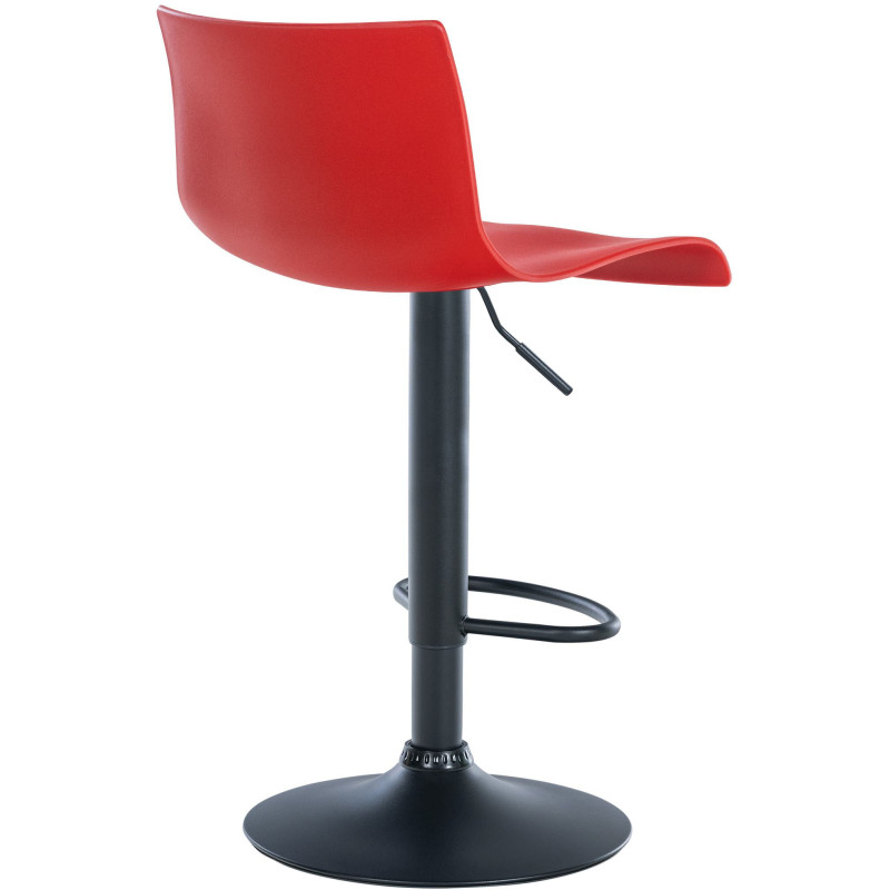 Tabouret de bar minimaliste en Polypropylène Rouge Métal Noir Selvyn - 4