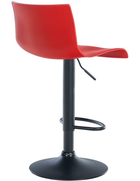 Tabouret de bar minimaliste en Polypropylène Rouge Métal Noir Selvyn - 4
