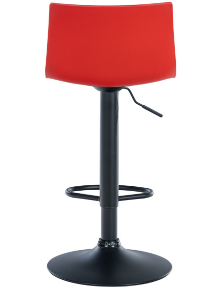Tabouret de bar minimaliste en Polypropylène Rouge Métal Noir Selvyn - 5