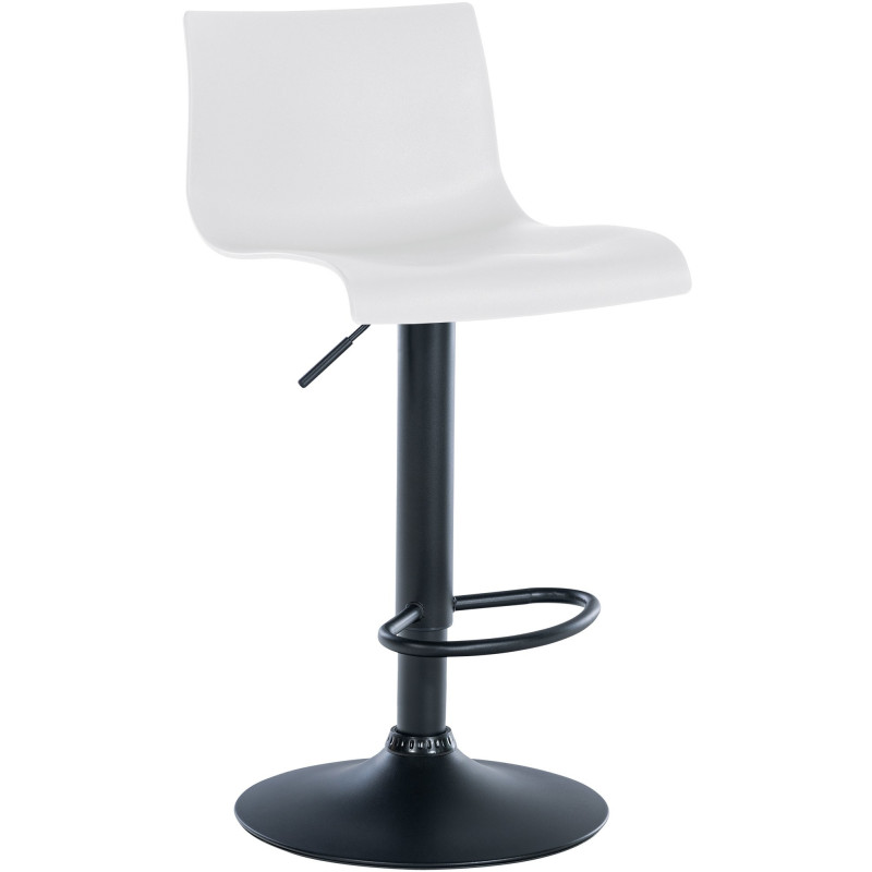Tabouret de bar minimaliste en Polypropylène Blanc Métal Noir Selvyn - 1