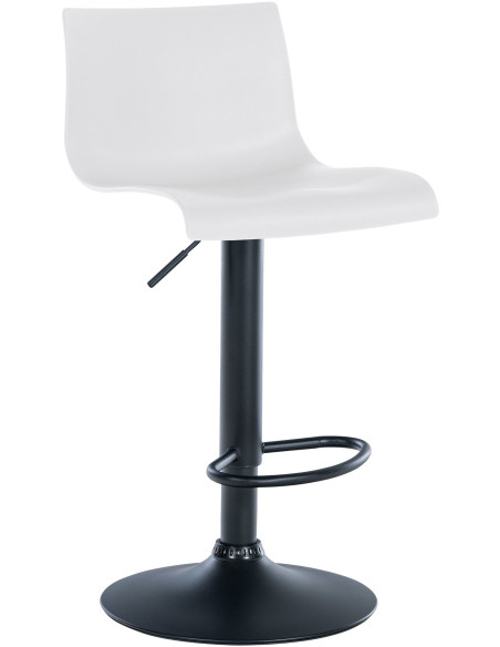 Tabouret de bar minimaliste en Polypropylène Blanc Métal Noir Selvyn - 1