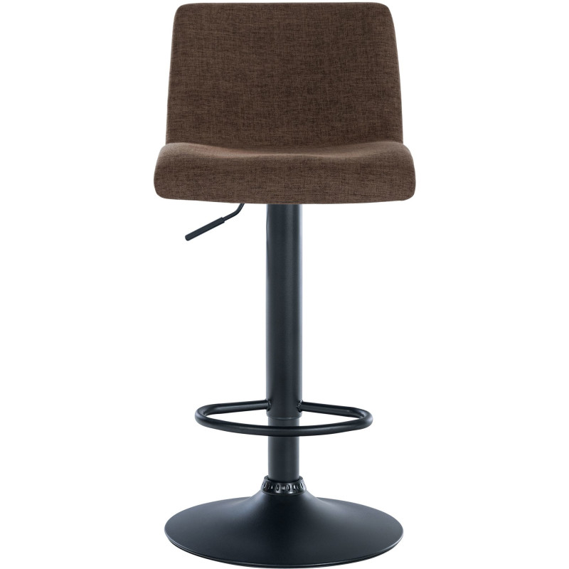 Tabouret de bar minimaliste en Tissu Marron Métal Noir Selvyn - 2