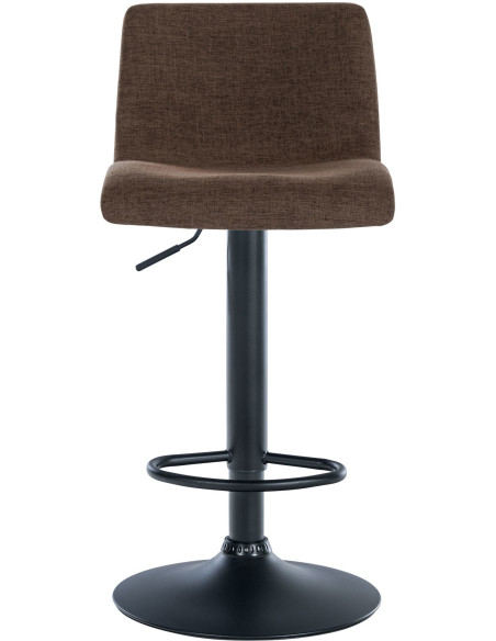 Tabouret de bar minimaliste en Tissu Marron Métal Noir Selvyn - 2