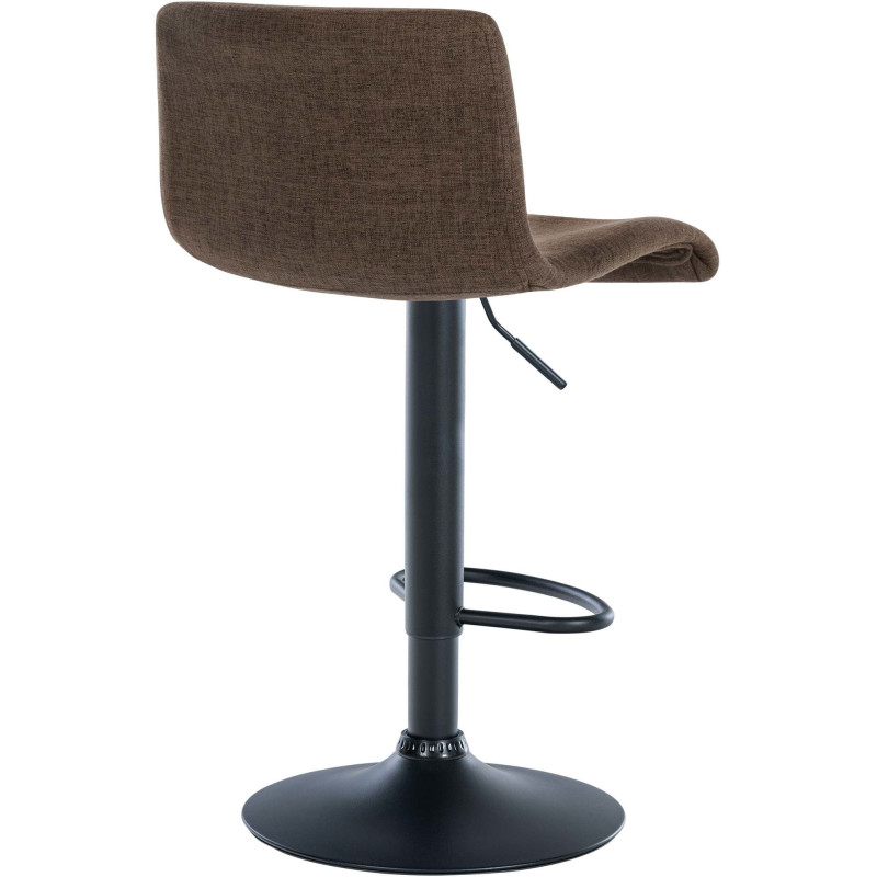Tabouret de bar minimaliste en Tissu Marron Métal Noir Selvyn - 4
