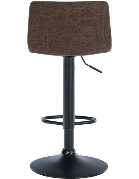 Tabouret de bar minimaliste en Tissu Marron Métal Noir Selvyn - 5