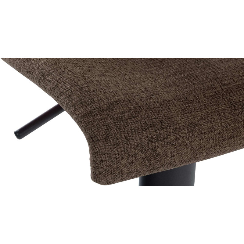 Tabouret de bar minimaliste en Tissu Marron Métal Noir Selvyn - 6