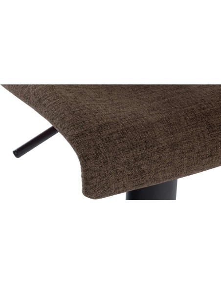 Tabouret de bar minimaliste en Tissu Marron Métal Noir Selvyn - 6
