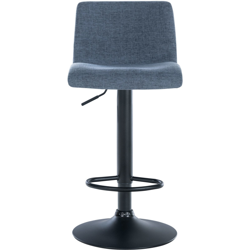 Tabouret de bar minimaliste en Tissu Bleu Métal Noir Selvyn - 2