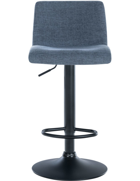 Tabouret de bar minimaliste en Tissu Bleu Métal Noir Selvyn - 2