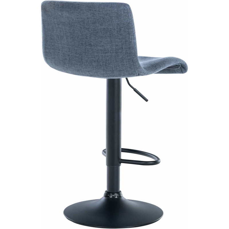 Tabouret de bar minimaliste en Tissu Bleu Métal Noir Selvyn - 4
