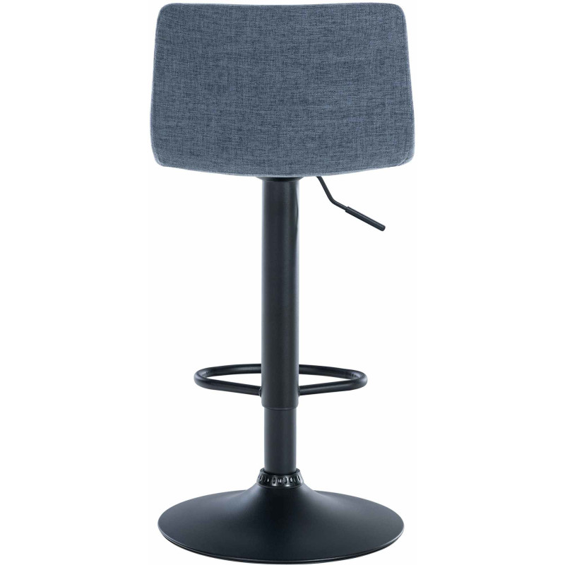 Tabouret de bar minimaliste en Tissu Bleu Métal Noir Selvyn - 5