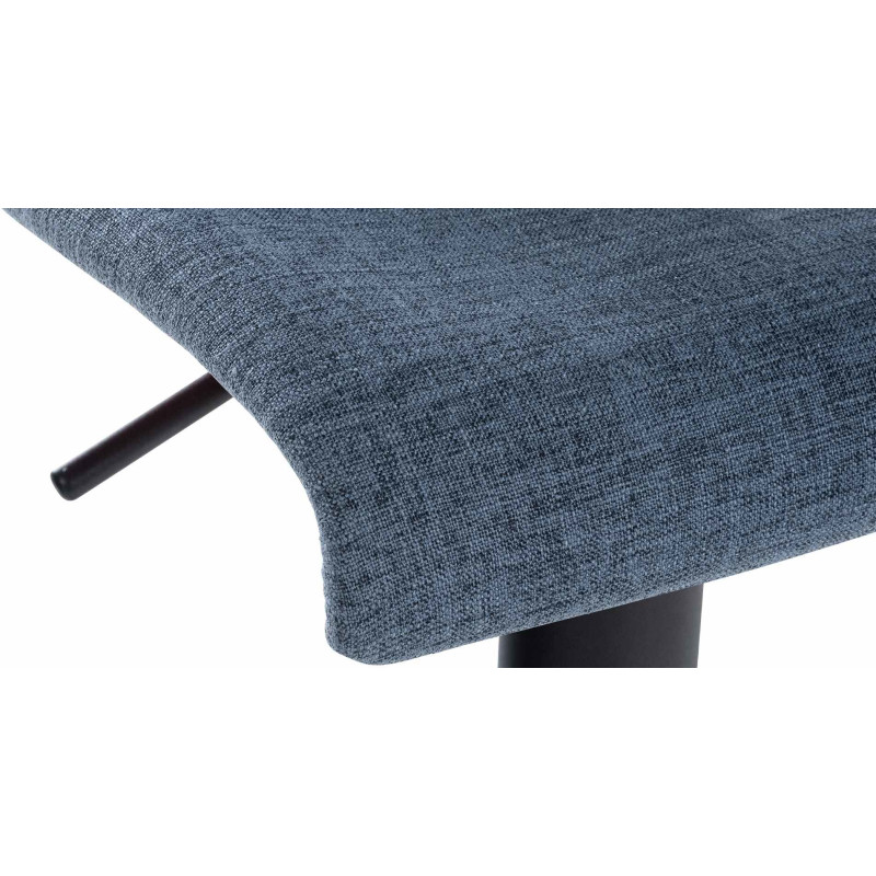 Tabouret de bar minimaliste en Tissu Bleu Métal Noir Selvyn - 6