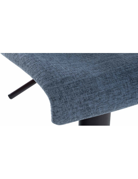 Tabouret de bar minimaliste en Tissu Bleu Métal Noir Selvyn - 6