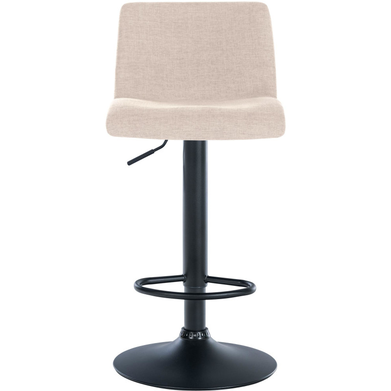 Tabouret de bar minimaliste en Tissu Blanc crème Métal Noir Selvyn - 2
