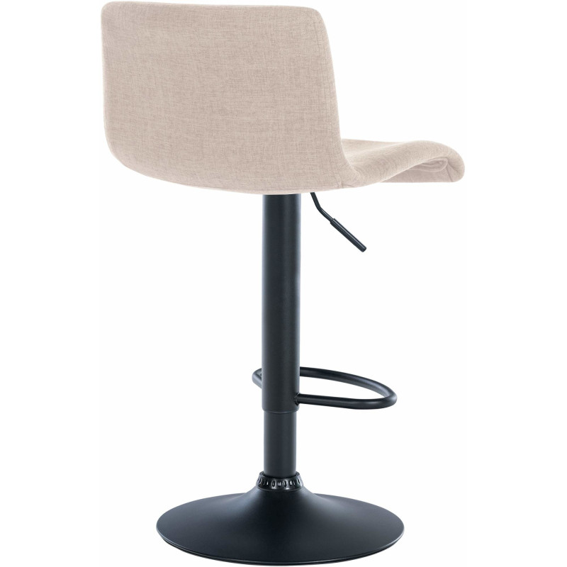 Tabouret de bar minimaliste en Tissu Blanc crème Métal Noir Selvyn - 4