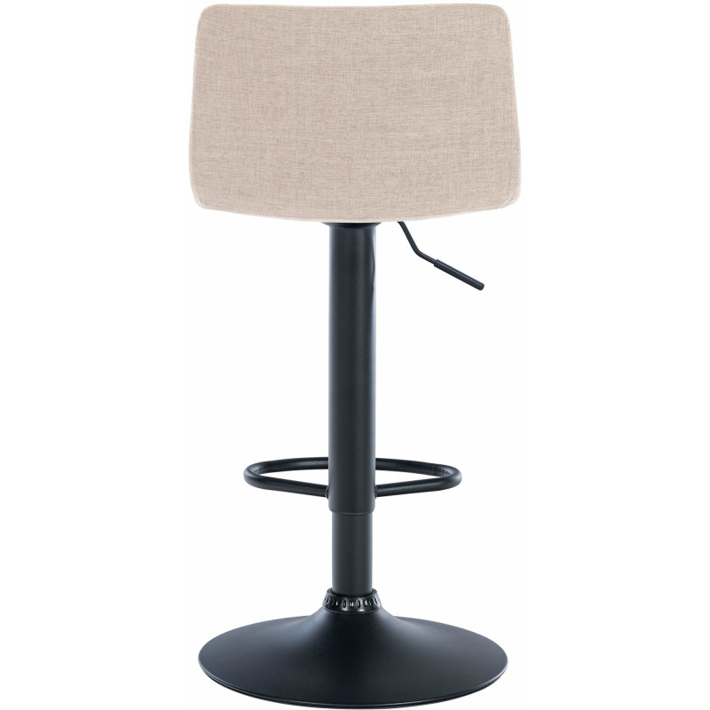 Tabouret de bar minimaliste en Tissu Blanc crème Métal Noir Selvyn - 5