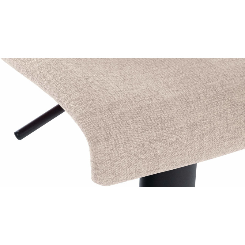 Tabouret de bar minimaliste en Tissu Blanc crème Métal Noir Selvyn - 6
