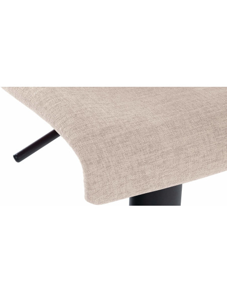 Tabouret de bar minimaliste en Tissu Blanc crème Métal Noir Selvyn - 6