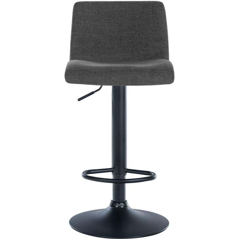 Tabouret de bar minimaliste en Tissu Gris foncé Métal Noir Selvyn - 2