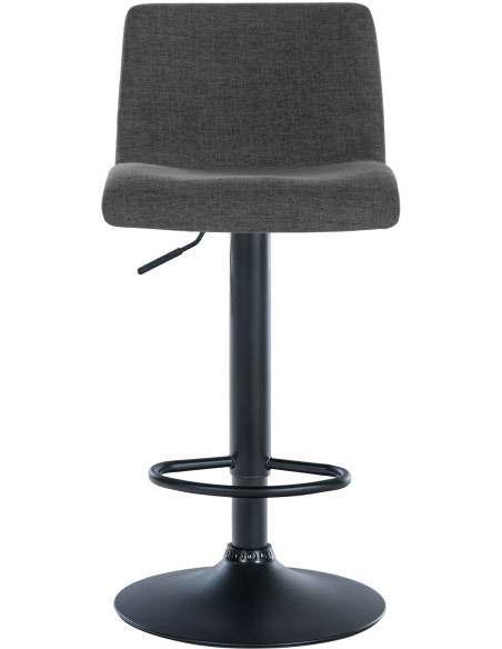 Tabouret de bar minimaliste en Tissu Gris foncé Métal Noir Selvyn - 2