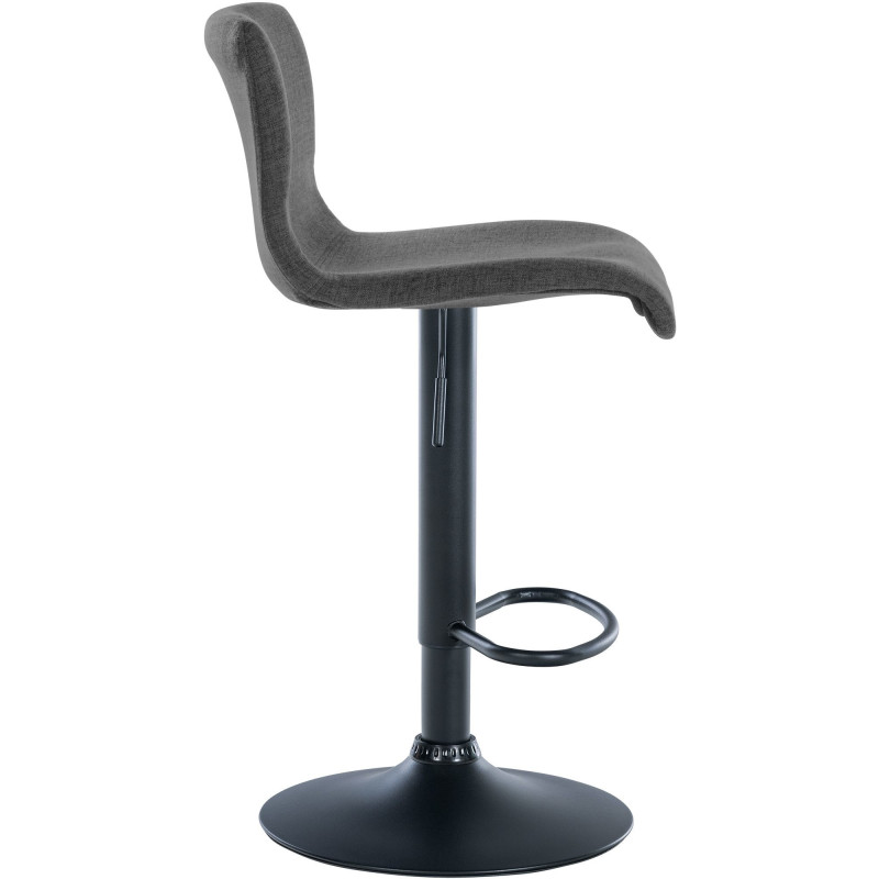 Tabouret de bar minimaliste en Tissu Gris foncé Métal Noir Selvyn - 3