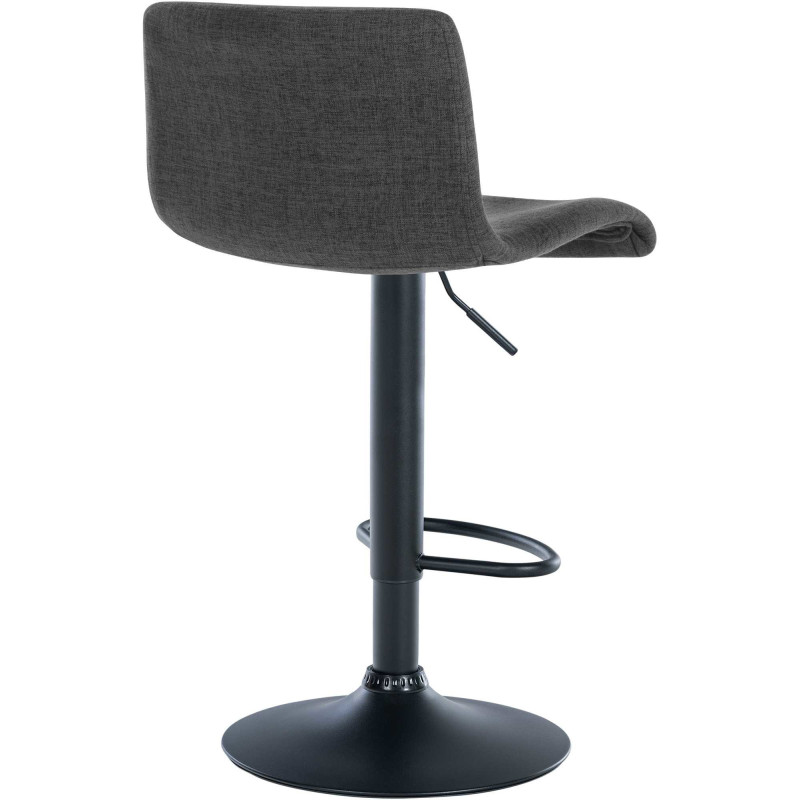 Tabouret de bar minimaliste en Tissu Gris foncé Métal Noir Selvyn - 4