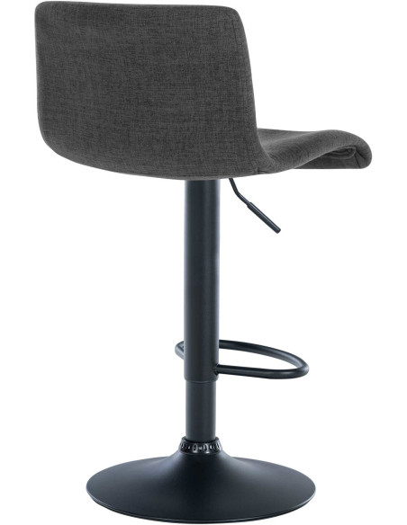 Tabouret de bar minimaliste en Tissu Gris foncé Métal Noir Selvyn - 4