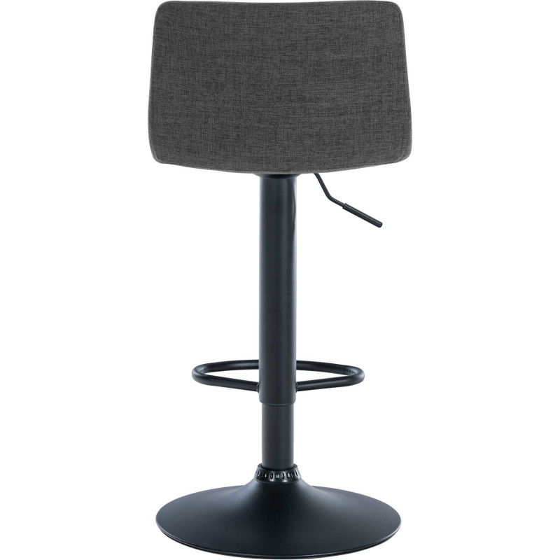 Tabouret de bar minimaliste en Tissu Gris foncé Métal Noir Selvyn - 5