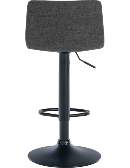 Tabouret de bar minimaliste en Tissu Gris foncé Métal Noir Selvyn - 5