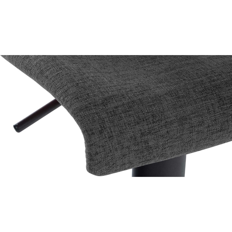 Tabouret de bar minimaliste en Tissu Gris foncé Métal Noir Selvyn - 6