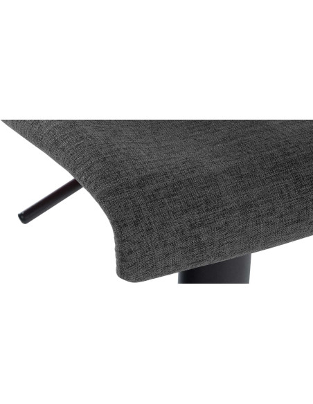 Tabouret de bar minimaliste en Tissu Gris foncé Métal Noir Selvyn - 6